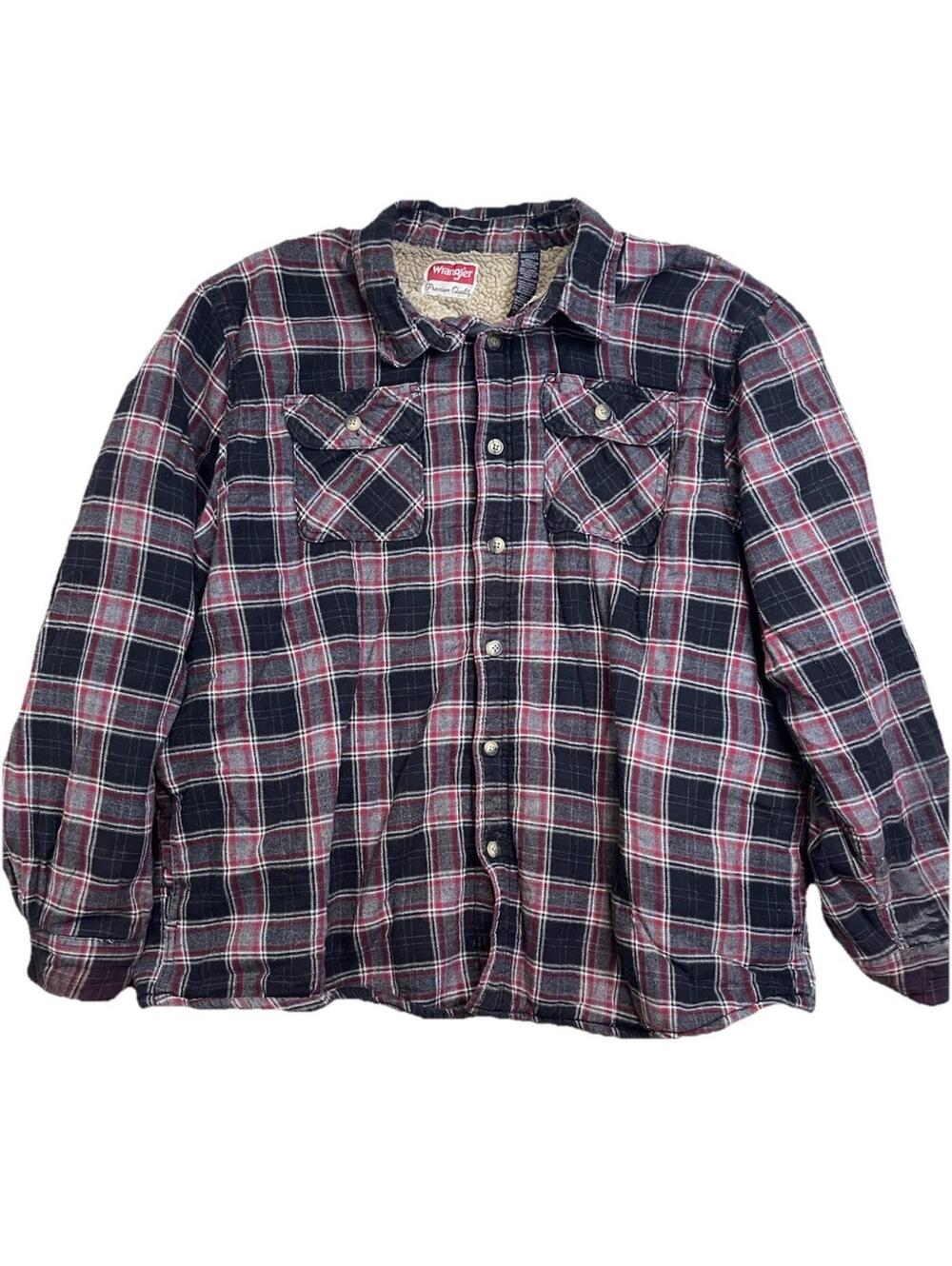 Vintage Men’s 2XL Wrangler Sherpa Lined‎ Plaid Vintage Shirt Jacket ,Retro,Wars